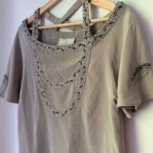 Madison Marcus Beaded Gray Women's Dress